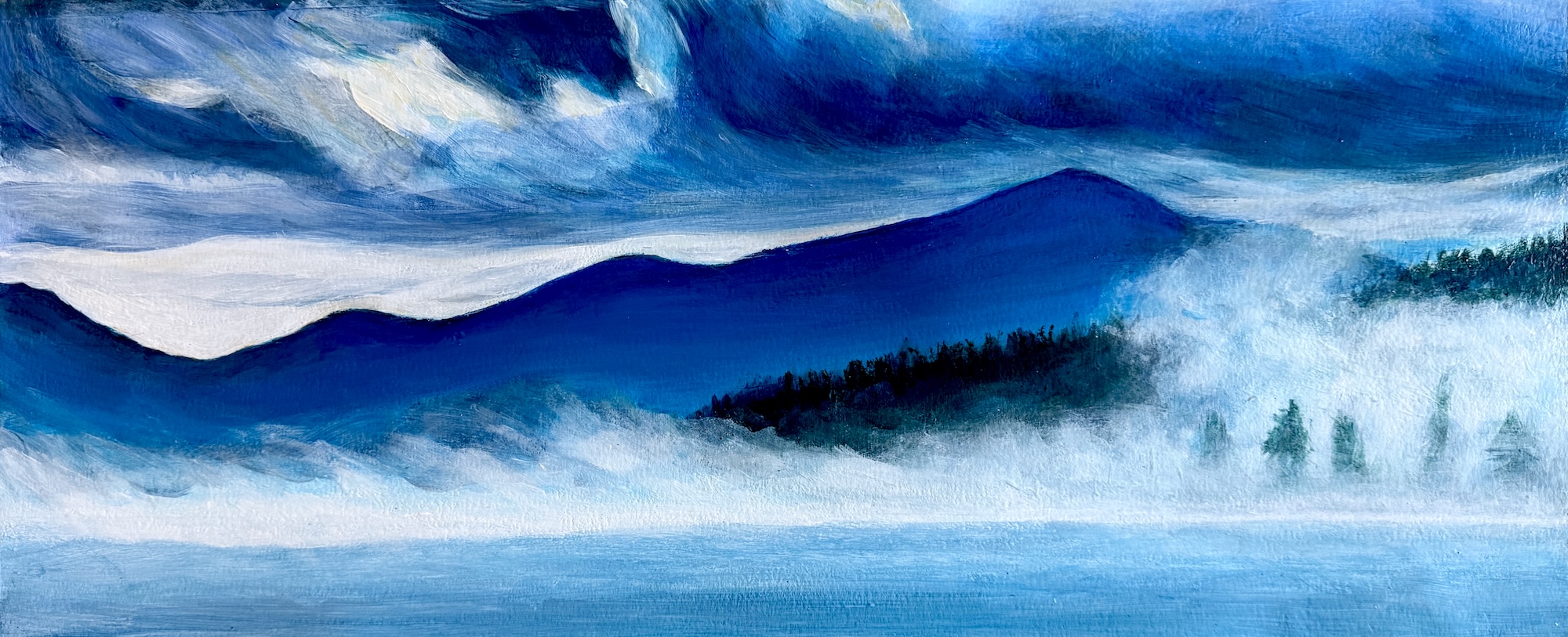 Foggy Day in Ladysmith Bay (2026)
15 inches x 22.5 inches, acrylic on paper